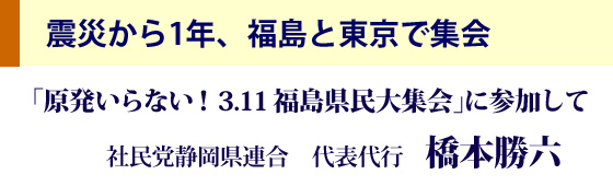 震災から1年、福島と東京で集会