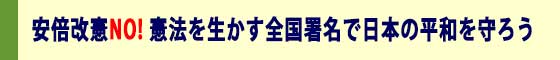 安倍改憲ＮＯ１憲法を生かす全国署名で日本の平和を守ろう